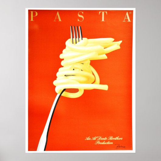 RAZZZIA PASTA Al Dente Poster Art Deco Style (Voorkant)