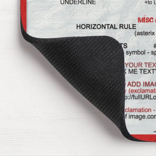 RB CheatSheet Mousepad Muismat (Hoek)