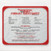 RB CheatSheet Mousepad Muismat (Voorkant)