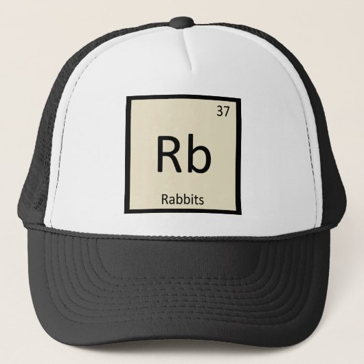 Rb - Konijnen Scheikunde Periodiek Systeem Element Trucker Pet (Voorkant)
