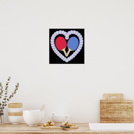 RB Ping Pong Paddle Heart Poster (Keuken)