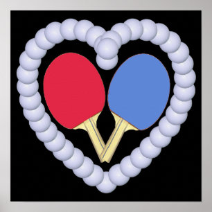 RB Ping Pong Paddle Heart Poster