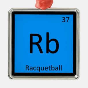 Rb - Racquetball Sports Chemistry Periodic Table Metalen Ornament