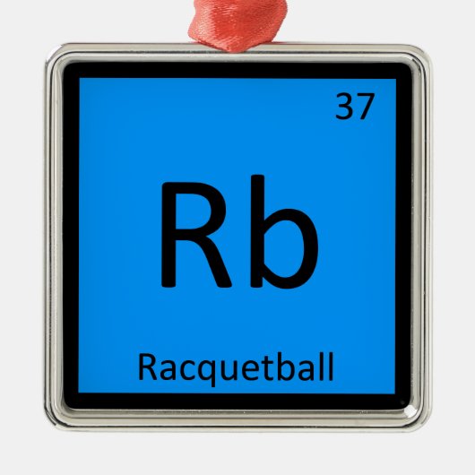 Rb - Racquetball Sports Chemistry Periodic Table Metalen Ornament (Voorkant)