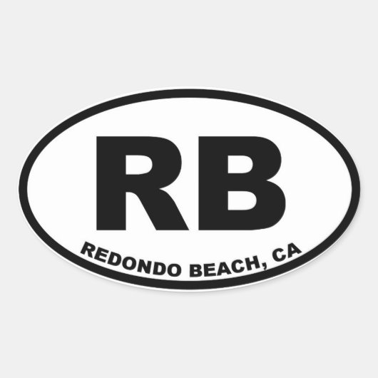 RB Redondo Beach oval Ovale Sticker (Voorkant)