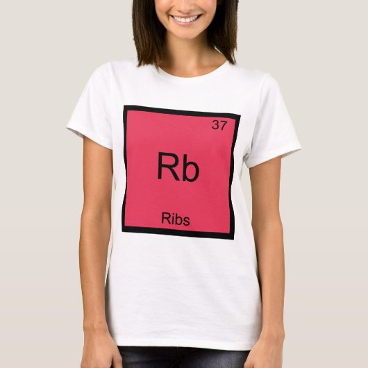 Rb - Ribben Chemie Element Symbool Grappig T-shirt (Voorkant)