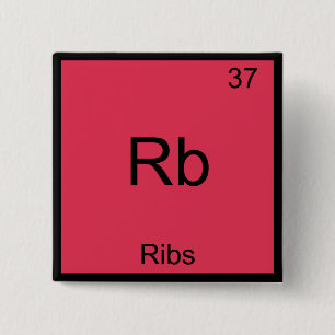 Rb - Ribben Chemie Element Symbool Grappig Vierkante Button 5,1 Cm