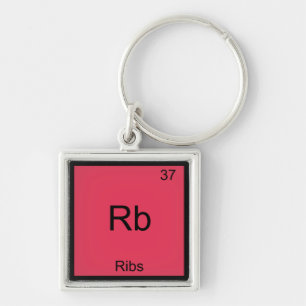Rb - Ribben Scheikundig Element Symbool Grappig Sleutelhanger