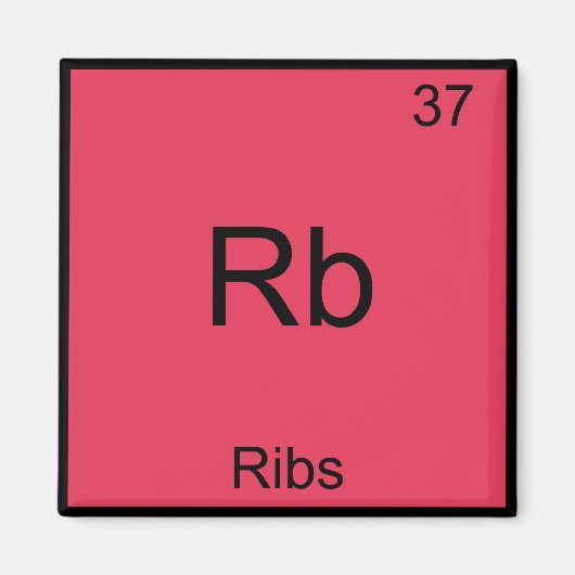 Rb - Ribs Chemistry Element Symbol Funny Magneet (Voorkant)