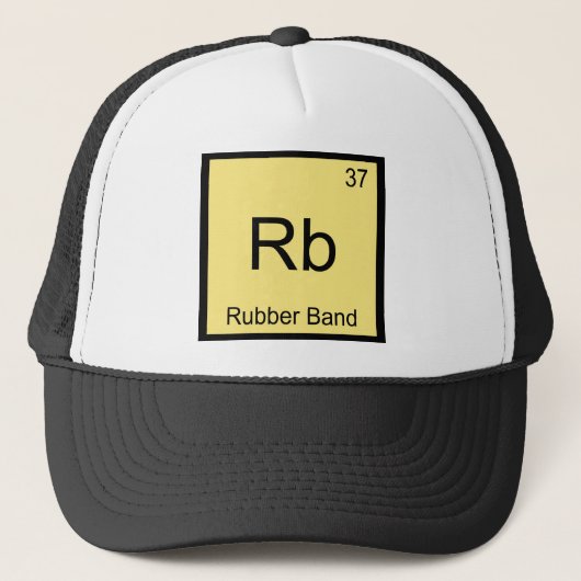 Rb - Rubberen Band Grappig Chemie Elementsymbool T Trucker Pet (Voorkant)