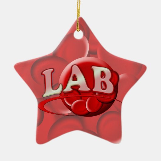 RBC LABORATOORY LOGO RED BLOOD CELLEN KERAMISCH ORNAMENT (Voorkant)