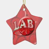 RBC LABORATOORY LOGO RED BLOOD CELLEN KERAMISCH ORNAMENT (Links)