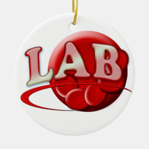 RBC LABORATOORY LOGO RED BLOOD CELLEN KERAMISCH ORNAMENT