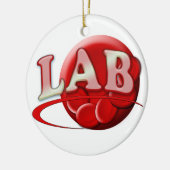 RBC LABORATOORY LOGO RED BLOOD CELLEN KERAMISCH ORNAMENT (Links)