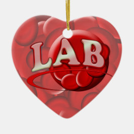 RBC LABORATOORY LOGO RED BLOOD CELLEN KERAMISCH ORNAMENT