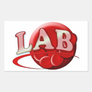 RBC LABORATOORY LOGO RED BLOOD CELLEN RECHTHOEKIGE STICKER