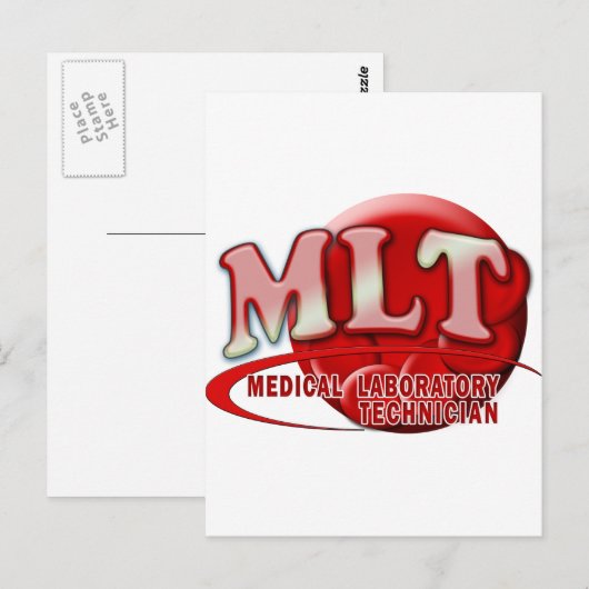 RBC MLT LABORATOORY SWOOSH LOGO - MED LAB TECH BRIEFKAART (Voorkant / Achterkant)