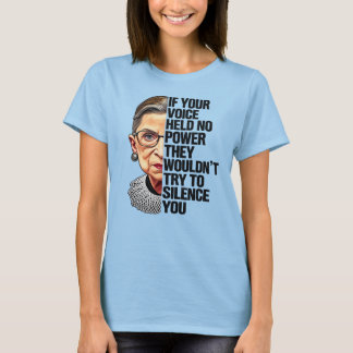 RBG Als je stem geen kracht had citaat T-shirt