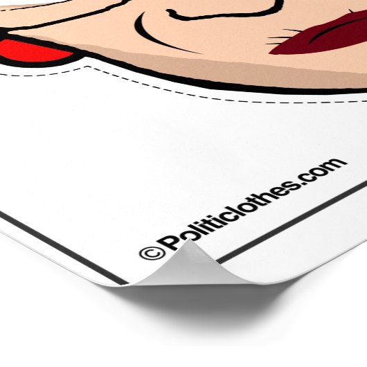 RBG Cartoon Cutout Face Masker Poster (Hoek)