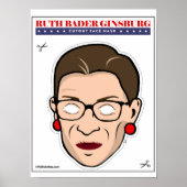 RBG Cartoon Cutout Face Masker Poster (Voorkant)