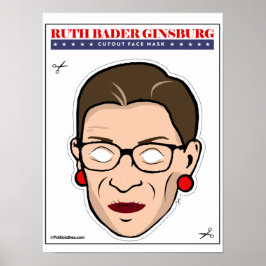 RBG Cartoon Cutout Face Masker Poster