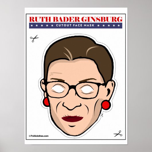 RBG Cartoon Cutout Face Masker Poster (Voorkant)