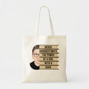 RBG Citaat, onderschat nooit de Macht van een Meis Tote Bag