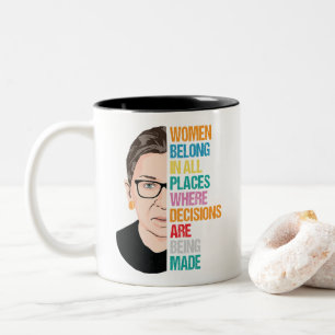 RBG citeert Ruth Bader Ginsburg Tweekleurige Koffiemok