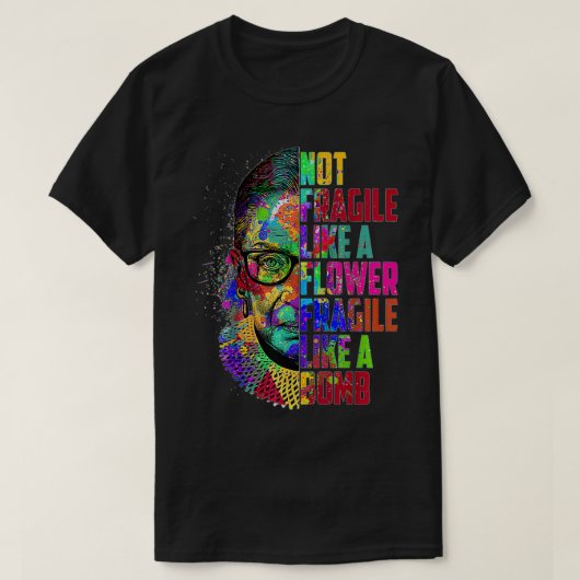 RBG Fragile als een Bomb Ruth Bader Ginsburg T-shirt (Design voorkant)
