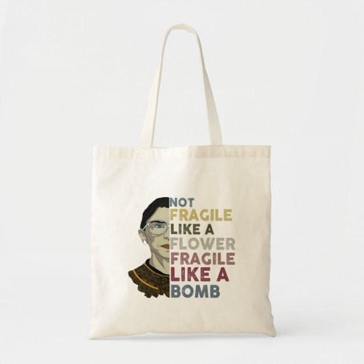 RBG/Frida Kahlo mashup - Fragile like a Bomb Tote Bag (Voorkant)