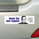 RBG: Haar laatste verzoek honoreren - Bumpersticke Bumpersticker (Op auto)