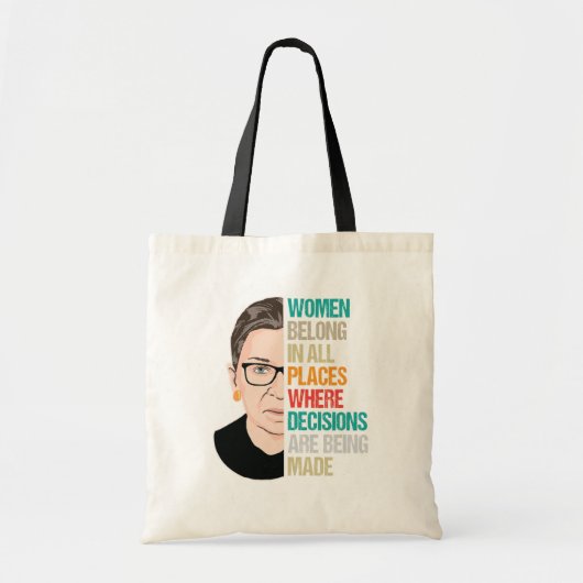 RBG, Hooggerechtshof Stemming, Ruth Bader Ginsburg Tote Bag (Voorkant)