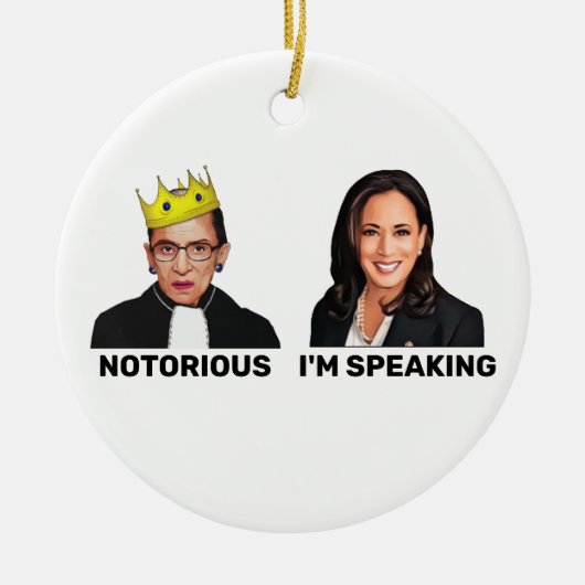 RBG Notorious Kamala Harris Ik spreek Keramisch Ornament (Voorkant)