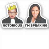 RBG Notorious Kamala Harris Ik spreek Sticker (Voorkant)