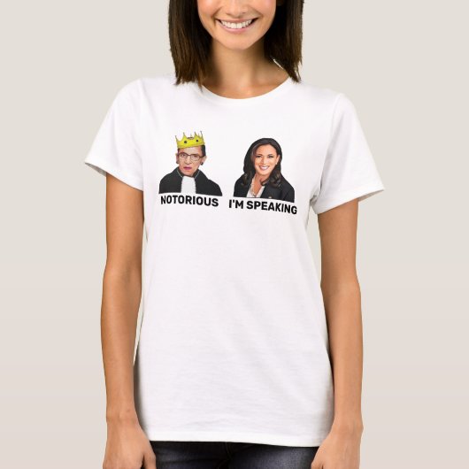 RBG Notorious Kamala Harris Ik spreek T-shirt (Voorkant)