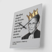 RBG, Quote lezen, grijs Vierkante Klok (Hoek)