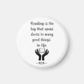 RBG Quote "Reading is the key.." magneet (Voorkant)