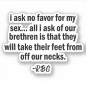 Rbg Quotes, beruchte RBG, Ruth Badger Ginsburg Sticker (Voorkant)