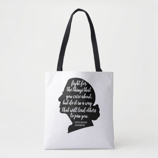 RBG Quotes, Ginsburg Quote, Ruth Bader Ginsburg Tote Bag (Voorkant)