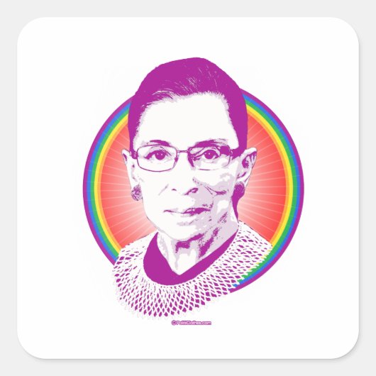 RBG Rainbow Justice Paars Vierkante Sticker (Voorkant)
