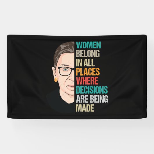 RBG, RBG Quote, Ruth Bader Ginsburg Spandoek (Horizontaal)