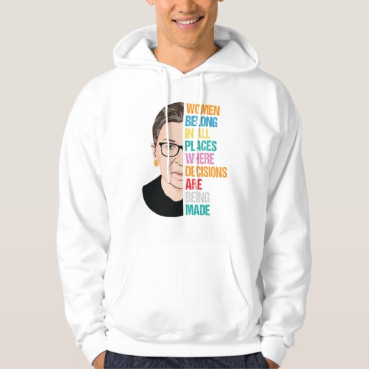 RBG, RBG Quotes, Ruth Bader Ginsburg Hoodie (Voorkant)