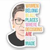 RBG, RBG Quotes, Ruth Bader Ginsburg Sticker (Voorkant)