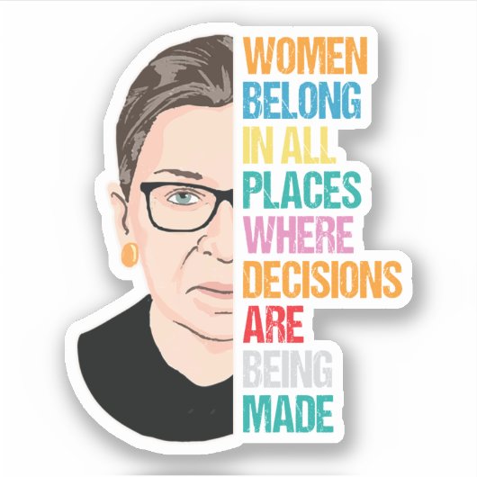 RBG, RBG Quotes, Ruth Bader Ginsburg Sticker (Voorkant)