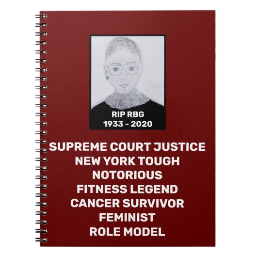 RBG RIP Ruth Bader Ginsburg Notitieboek (Voorkant)