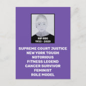 RBG RIP Ruth Bader Ginsburg Tribute Briefkaart (Voorkant)