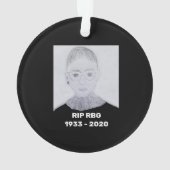 RBG RIP Ruth Bader Ginsburg Tribute op zwart Ornament (achterkant)