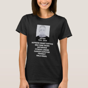RBG RIP Ruth Bader Ginsburg Tribute op zwart T-shirt
