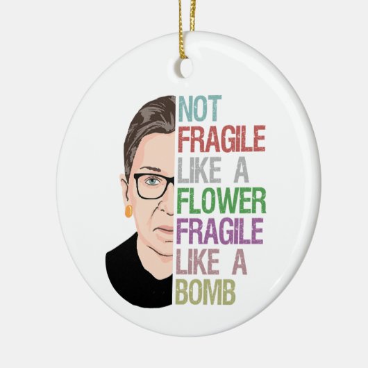 RBG Ruth Bader Ginsburg als een ventilator Keramisch Ornament (Links)