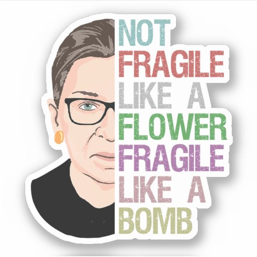RBG Ruth Bader Ginsburg als een ventilator Sticker (Voorkant)